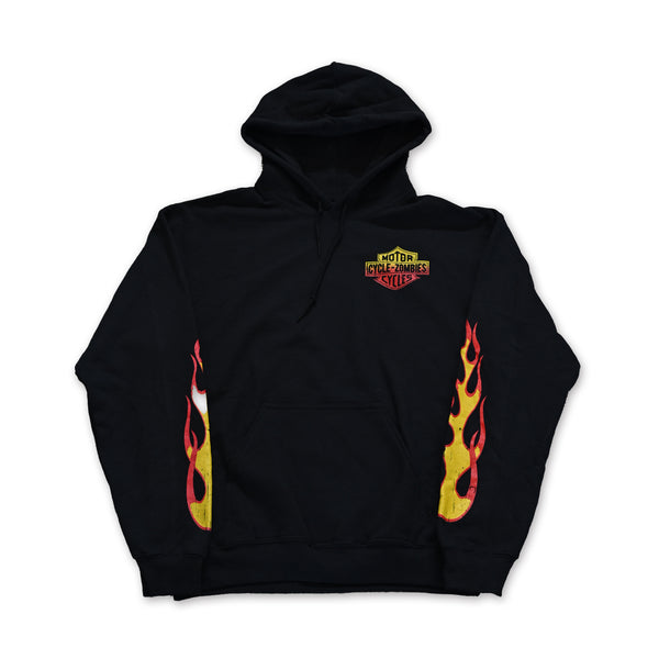 CYCLE ZOMBIES - FLAMES HOODIE - BLACK