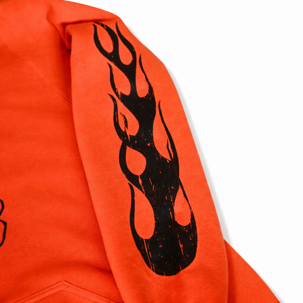 CYCLE ZOMBIES - CZ LOGO FLAMES HOODIE - ORANGE