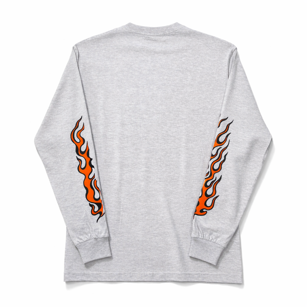 PAWG×BEWARE CHOPPER - L/S TEE - ASH GRAY / ORANGE
