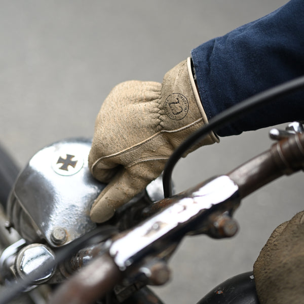 【JAKS GARAGE SPECIAL EDITION】Lamp gloves × Cycle Zombies - Winter glove - Vintage Greige