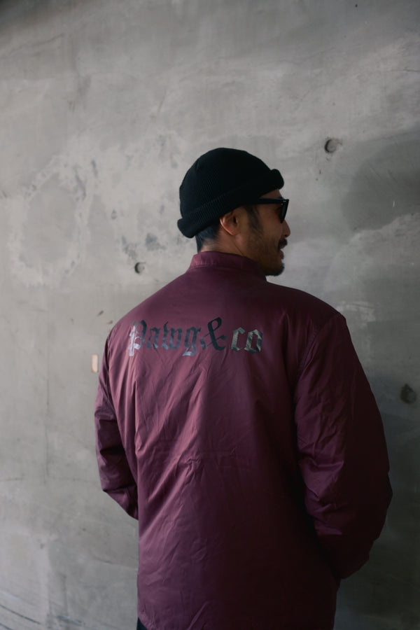 PAWG × Eary&Co - COLLABORATION NYLON COACH JACKET - MAROON