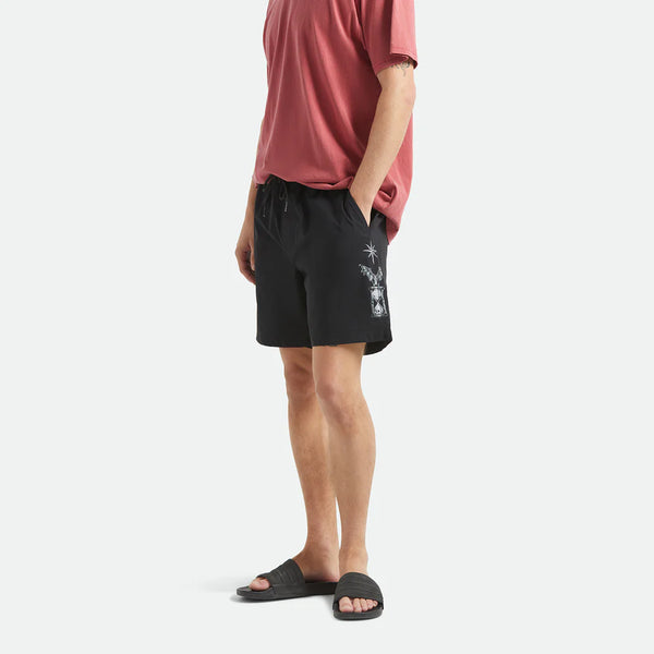 BRIXTON - EVERYDAY HYBRID SHORT 7" - BLACK/WHITE