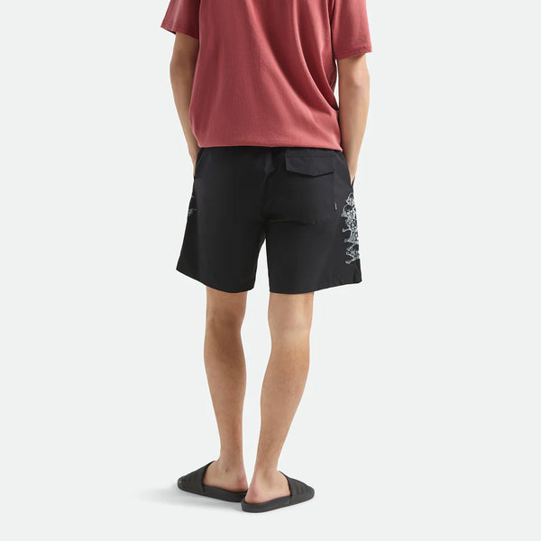 BRIXTON - EVERYDAY HYBRID SHORT 7" - BLACK/WHITE