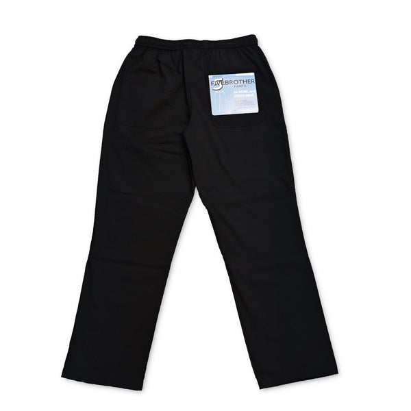 FIVE BROTHER - SEER SUCKER EASY PANTS - BLACK