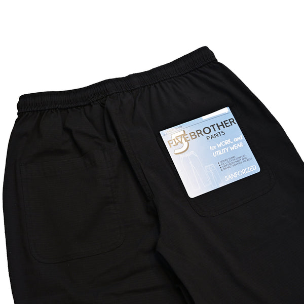 FIVE BROTHER - SEER SUCKER EASY PANTS - BLACK