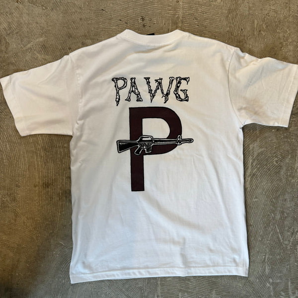 PAWG - PAWGLAS TEE - WHITE / PURPLE