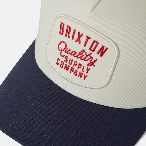 BRIXTON - HUBAL C NP MP TRUCKER HAT - OFF WHITE/MIDNIGHT BLUE