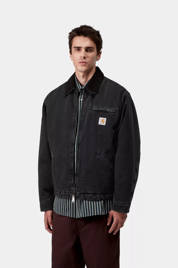 Carhartt WIP - OG DETROIT JACKET - BLACK / BLACK (STONE WASHED)