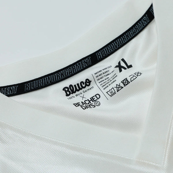 BEACHED DAYS × BLUCO - MESH FOOTBALL TEE - WHITE