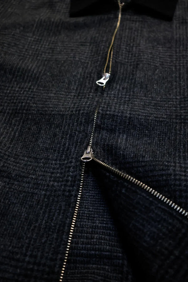 melple - GLENCHECK DRIZZLER JACKET - CHARCOAL