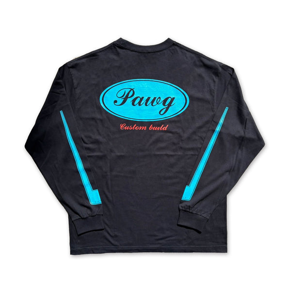 PAWG × Early & Co - FORD LOGO L/S TEE - BLACK / TURQUOISE BULE