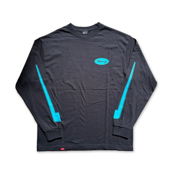 PAWG × Early & Co - FORD LOGO L/S TEE - BLACK / TURQUOISE BULE