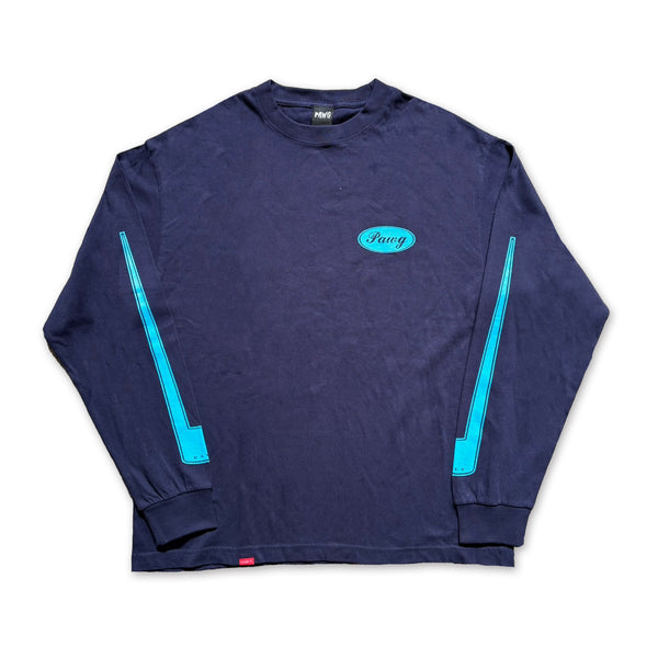 PAWG × Early & Co - FORD LOGO L/S TEE - NAVY / TURQUOISE BULE