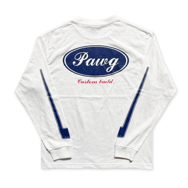 PAWG × Early & Co - FORD LOGO L/S TEE - WHITE / BULE