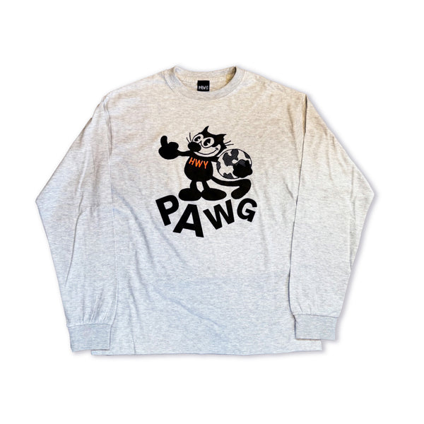 PAWG - "FTW" L/S TEE - ASH GREY / NEON ORANGE