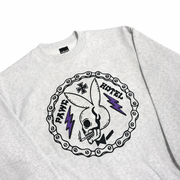 PAWG×HOTEL - BUNNY SWEAT - ASH GREY / PURPLE
