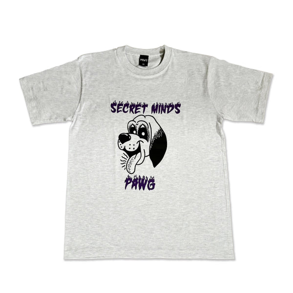PAWG - SECRET MINDS TEE - ASH GREY / PURPLE