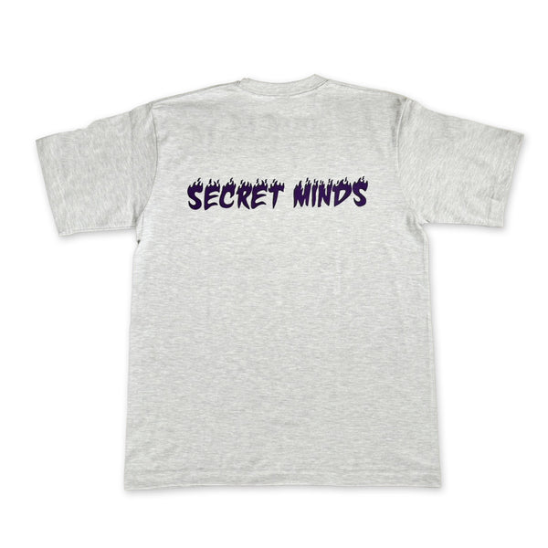 PAWG - SECRET MINDS TEE - ASH GREY / PURPLE