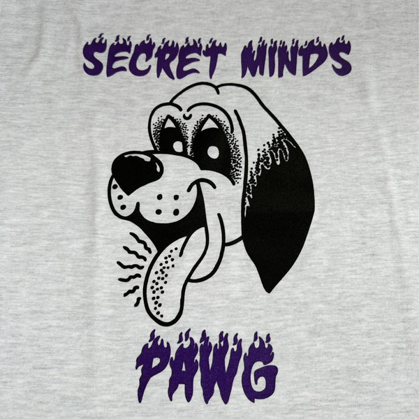 PAWG - SECRET MINDS TEE - ASH GREY / PURPLE