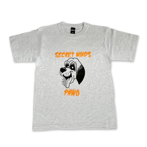 PAWG - SECRET MINDS TEE - ASH GREY / ORANGE