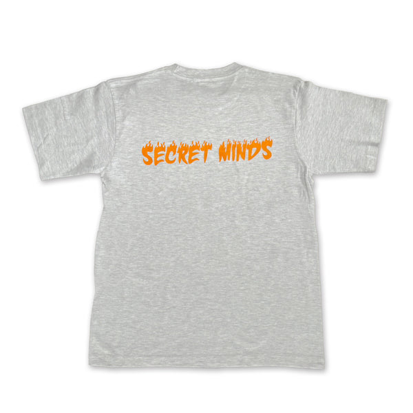 PAWG - SECRET MINDS TEE - ASH GREY / ORANGE