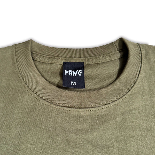 PAWG - SECRET MINDS TEE - OLIVE / LIGHT GREY