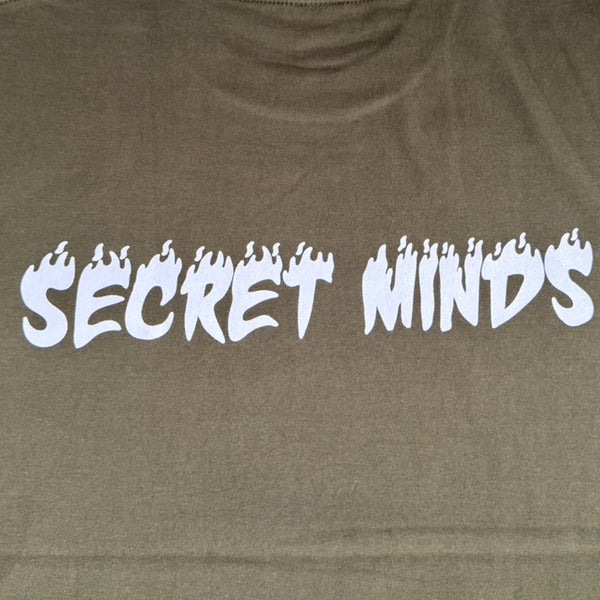 PAWG - SECRET MINDS TEE - OLIVE / LIGHT GREY
