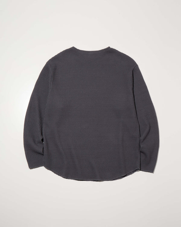 RADIALL - BIG WAFFLE - BOAT NECK T-SHIRT L/S - GRAY