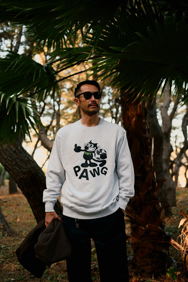 PAWG - "FTW" SWEAT - ASH GREY / NEON GREEN
