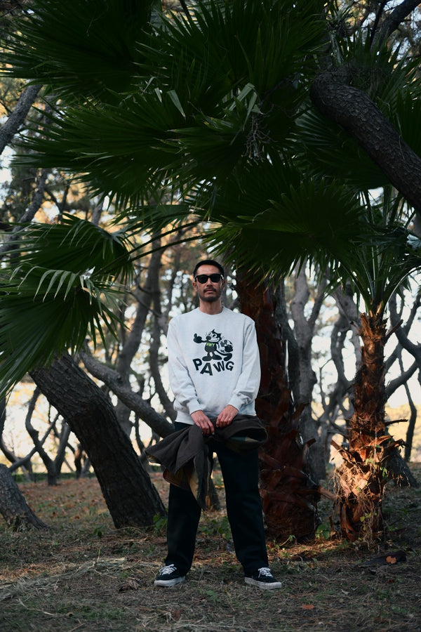 PAWG - "FTW" SWEAT - ASH GREY / NEON GREEN