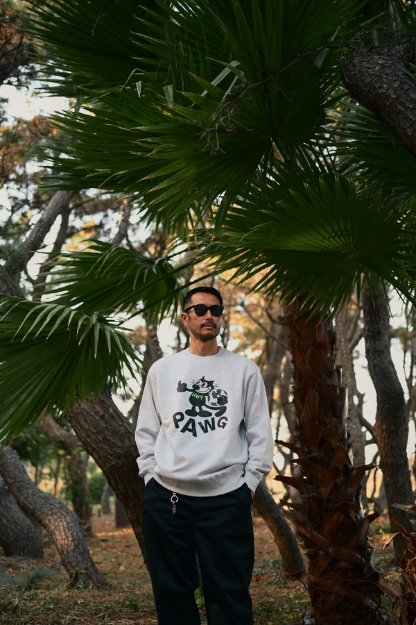 PAWG - "FTW" SWEAT - ASH GREY / NEON GREEN