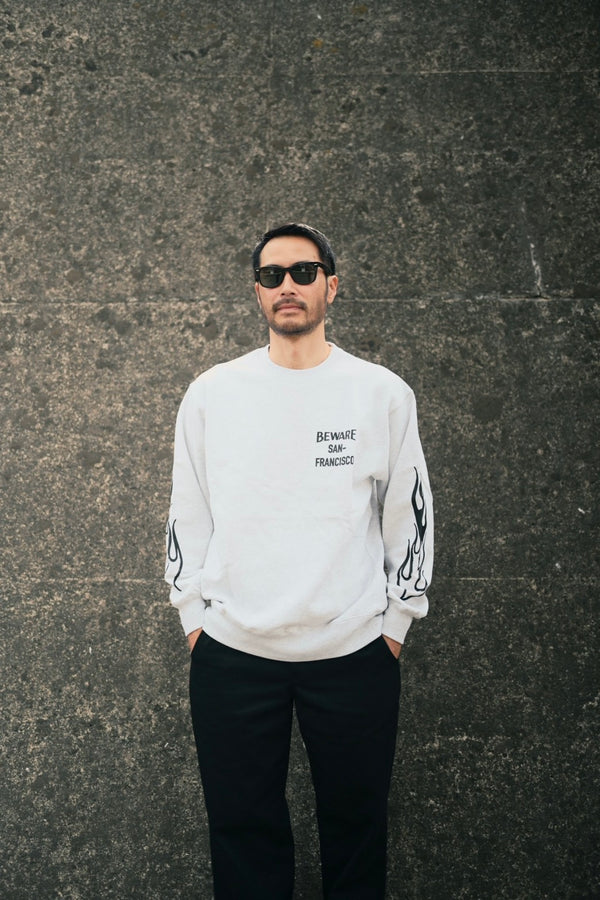 PAWG×BEWARE CHOPPER -EAGLE CREW SWEAT - ASH GRAY