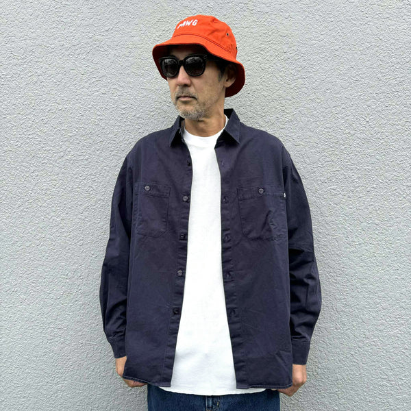 CHALLENGER - SNAKING LOGO WORK SHIRT - NAVY