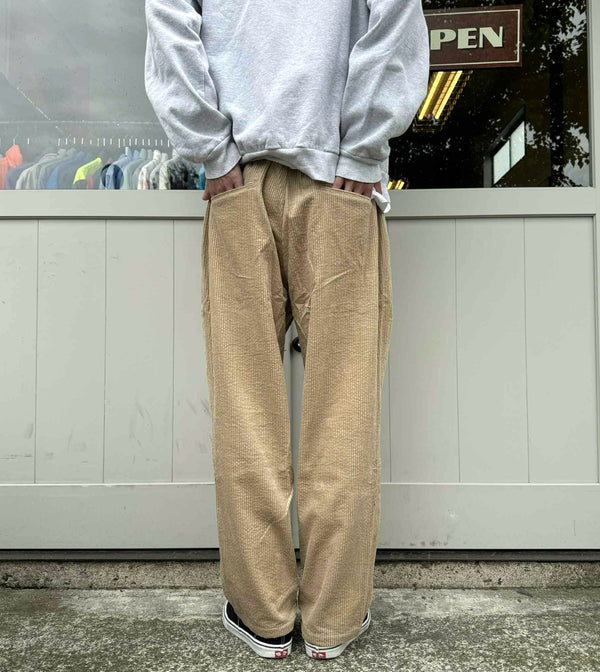 BIGMIKE - CORDUROY WASHED EASY PANTS - BEIGE