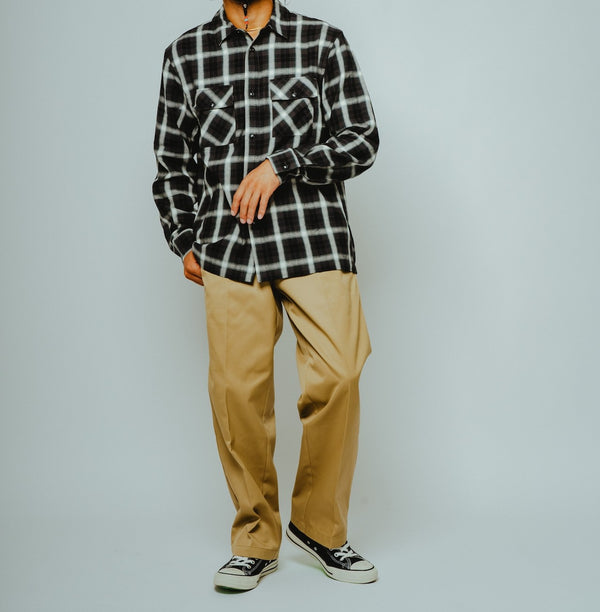 BIGMIKE - LIGHT FLANNEL L/S SHIRTS - BLK×GRN×WHT