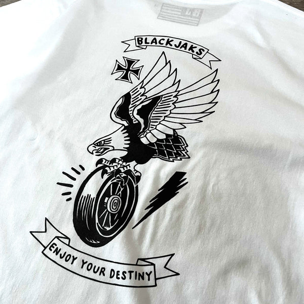 BLACK JAKS - ENJOY YOUR DESTINY TEE - WHITE