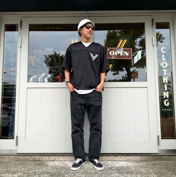 BRIXTON - BAGGY MESH PRACTICE JERSEY - BLACK/WHITE