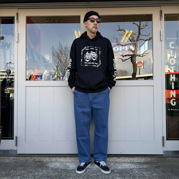 BRIXTON - SMILE ALWAYS RELAXED HOODIE - BLACK