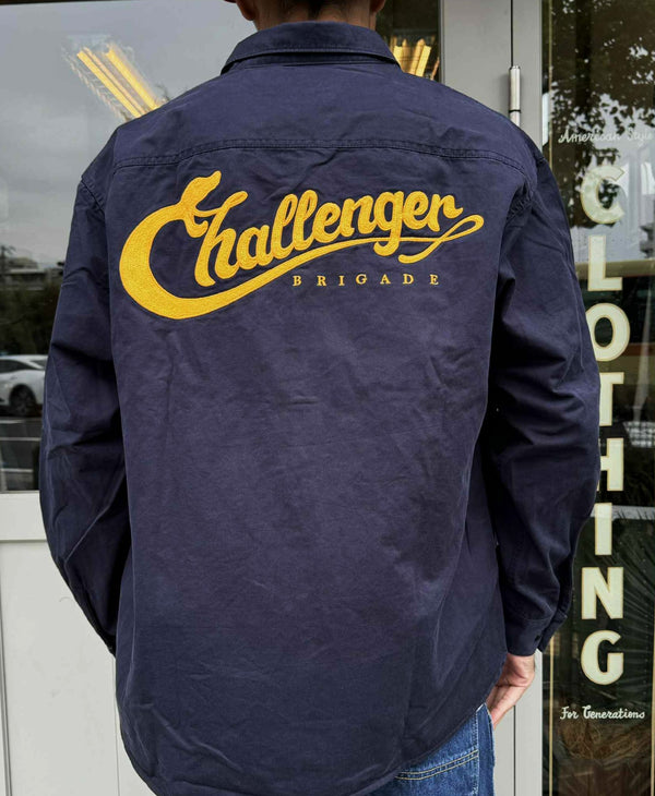 CHALLENGER - SNAKING LOGO WORK SHIRT - NAVY
