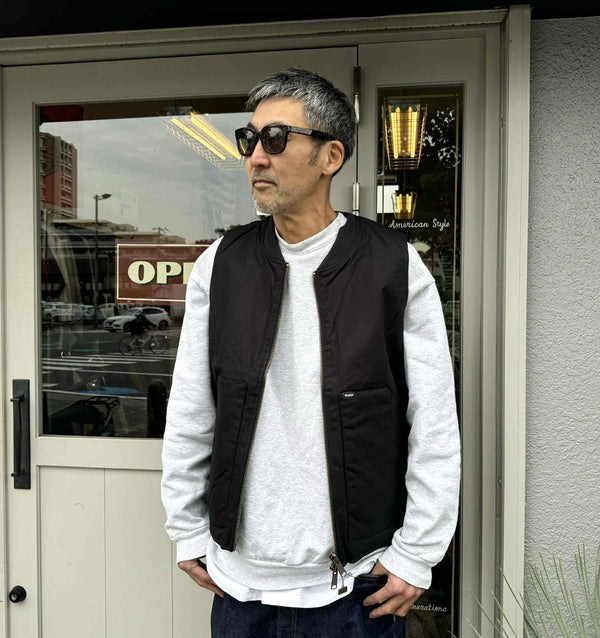 BLUCO - RIB COLLAR VEST - BLACK