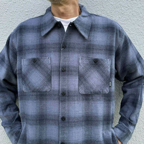 BLUCO - OMBRE CHECK FLANNEL SHIRT - NAVY