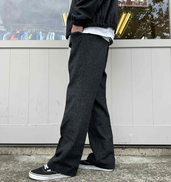 melple - FRANKLIN GLENCHECK FLARE PANTS - CHARCOAL