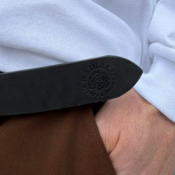 RADIALL - RHODES - LEATHER BELT/PLAIN - BLACK