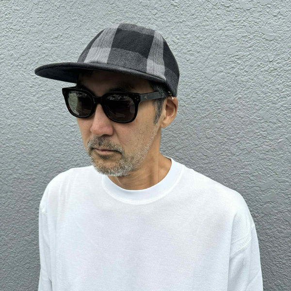 BIGMIKE - HEAVY FLANNEL CAP - BLACK x GRAY