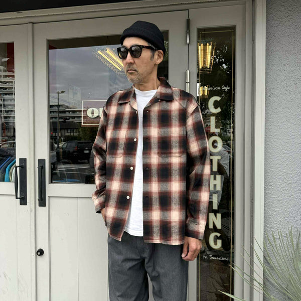 FIVE BROTHER - CHECK ONE-OP SHIRT - BROWN