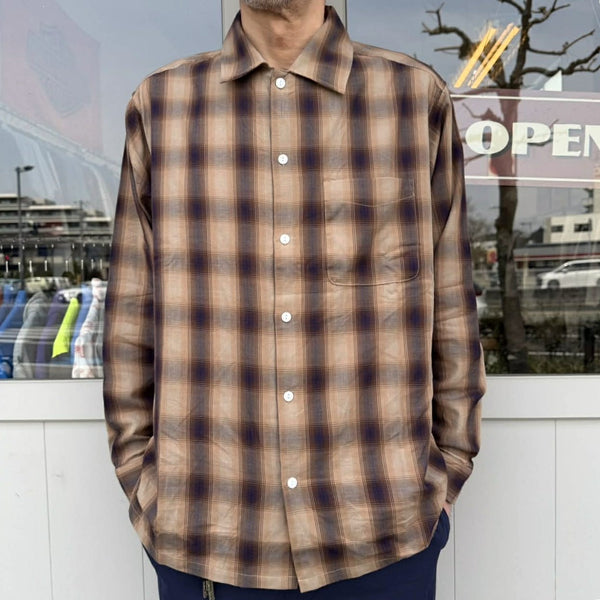 FIVE BROTHER - LIGHT OMBRE SHIRTS - BROWN×NAVY