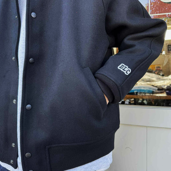 BLUCO - HEAVY MELTON AWARD JACKET - BLACK