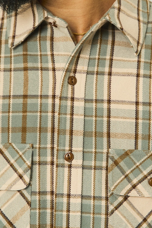 BIGMIKE - HEAVY FLANNNEL SHIRTS - MINT x BROWN x OFF