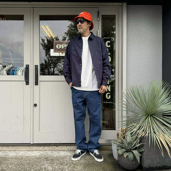 CHALLENGER - SNAKING LOGO WORK SHIRT - NAVY