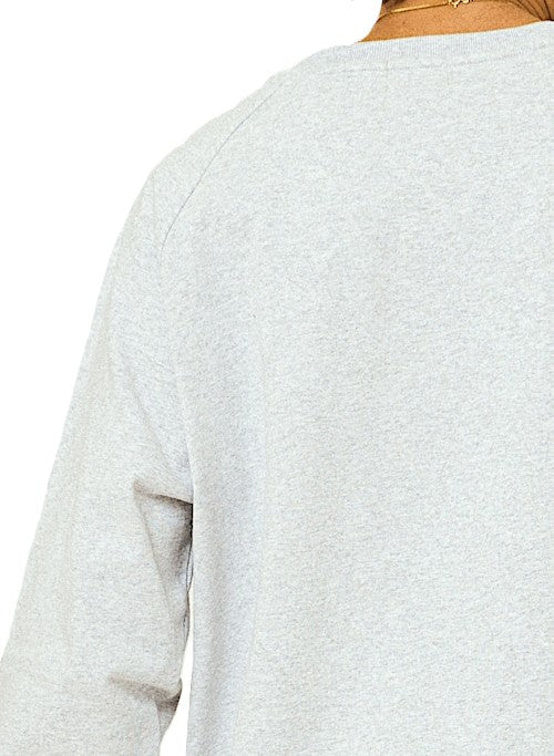BIGMIKE - 10oz HENRY NECK LS TEE - ASH